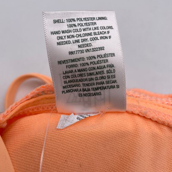 Wild Fable Women's Swim Crochet Triangle Bikini Top Orange Gray Size XS - Picture 4 of 5